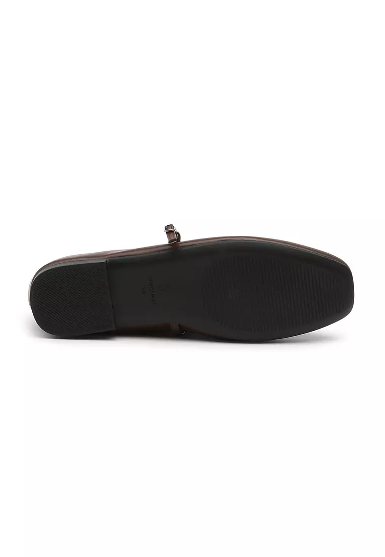 Honeydew Maryjane Flats (1cm) - Brown