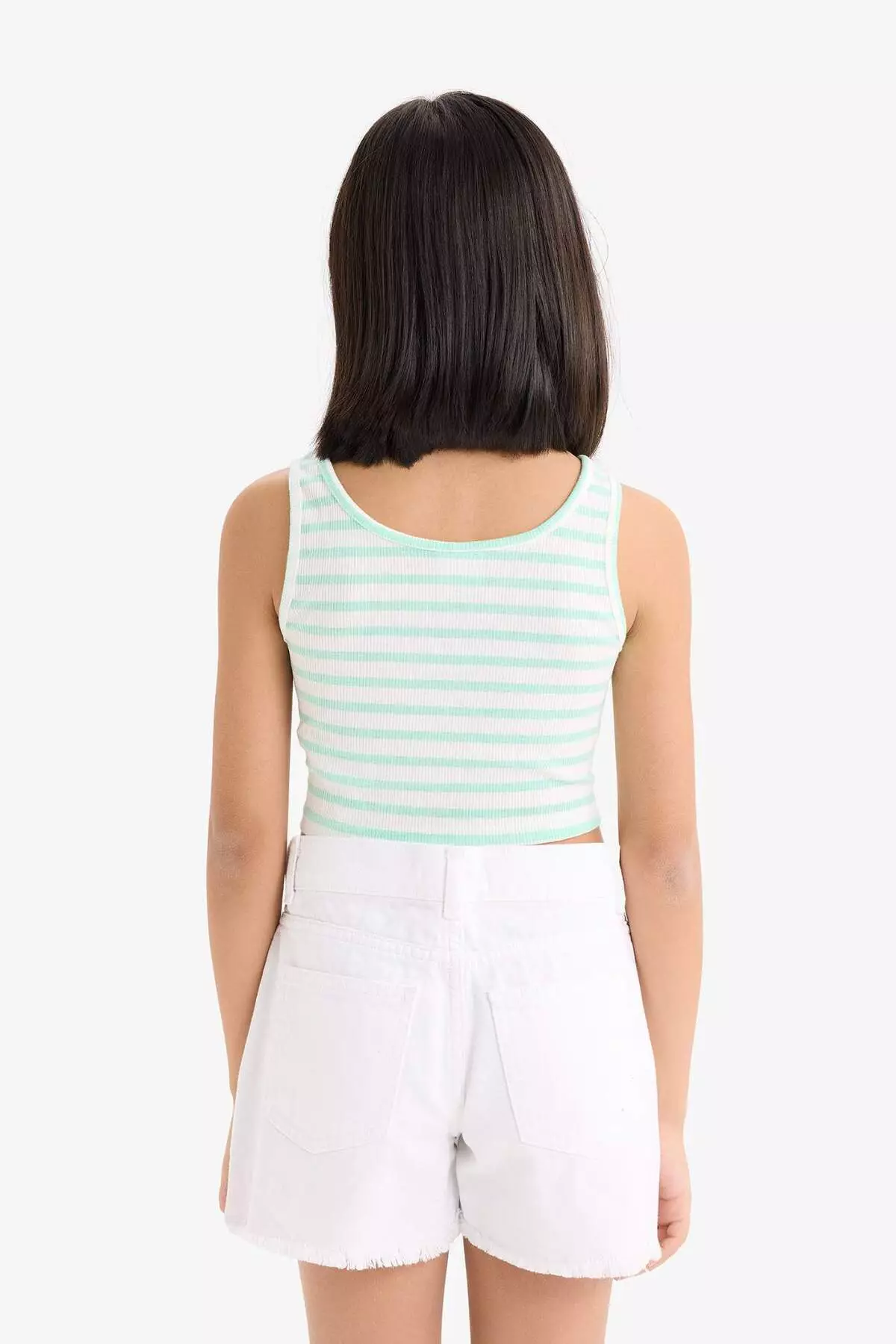 Girl's Crew Neck Striped Undershirt Z7814A625Hs