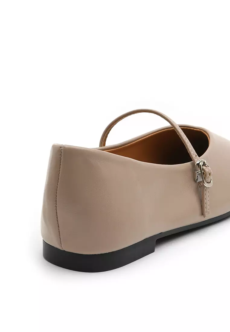 Honeydew Maryjane Flats (1cm) - Beige