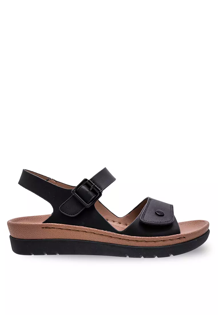 Discount on Louis Cuppers  shoes - SKU: Louis Cuppers Women Sling Back Faux Leather Strap Casual Sandals - 230471224
