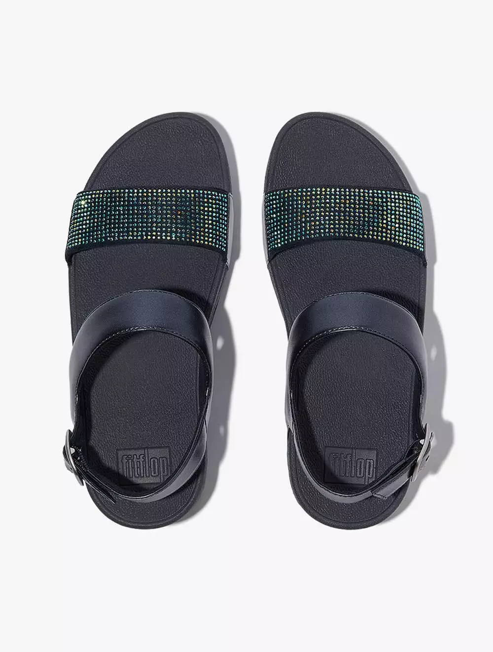Fitflop Lulu Crystal Embellished Back-Strap Sandals - Iridescent Navy