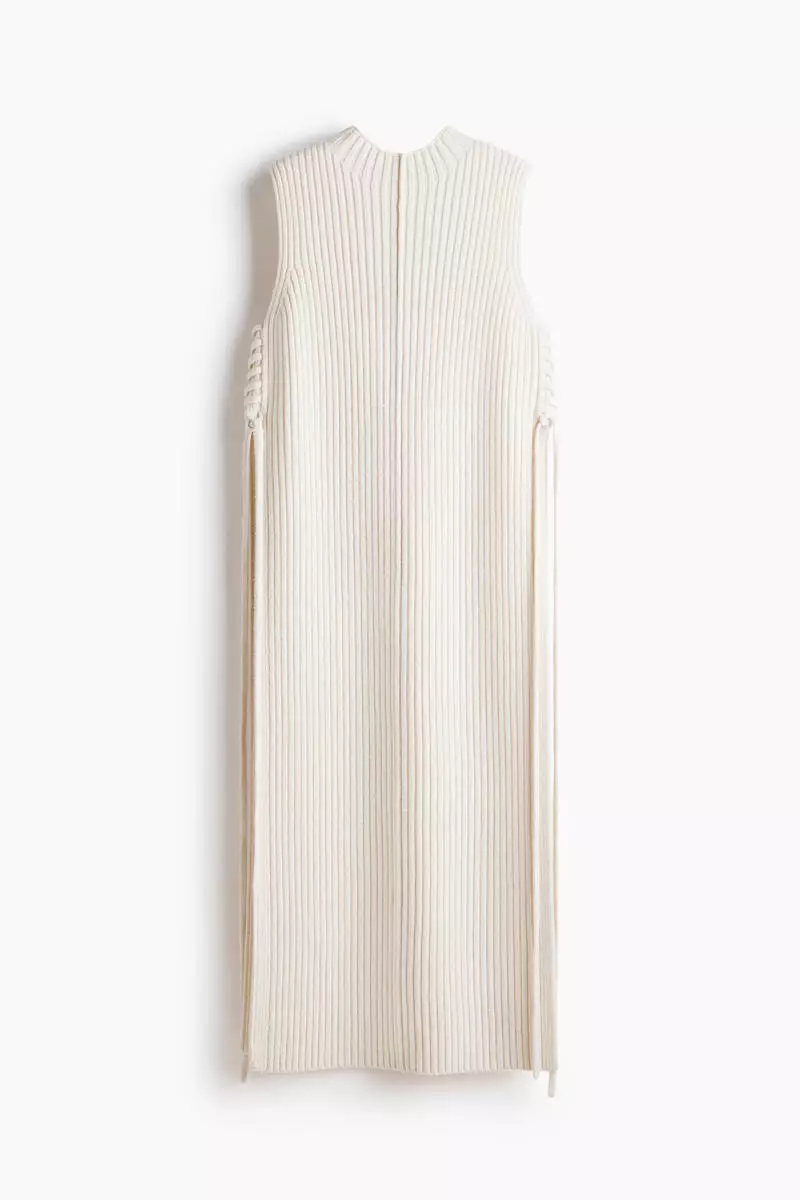 Rib-knit wool sweater vest