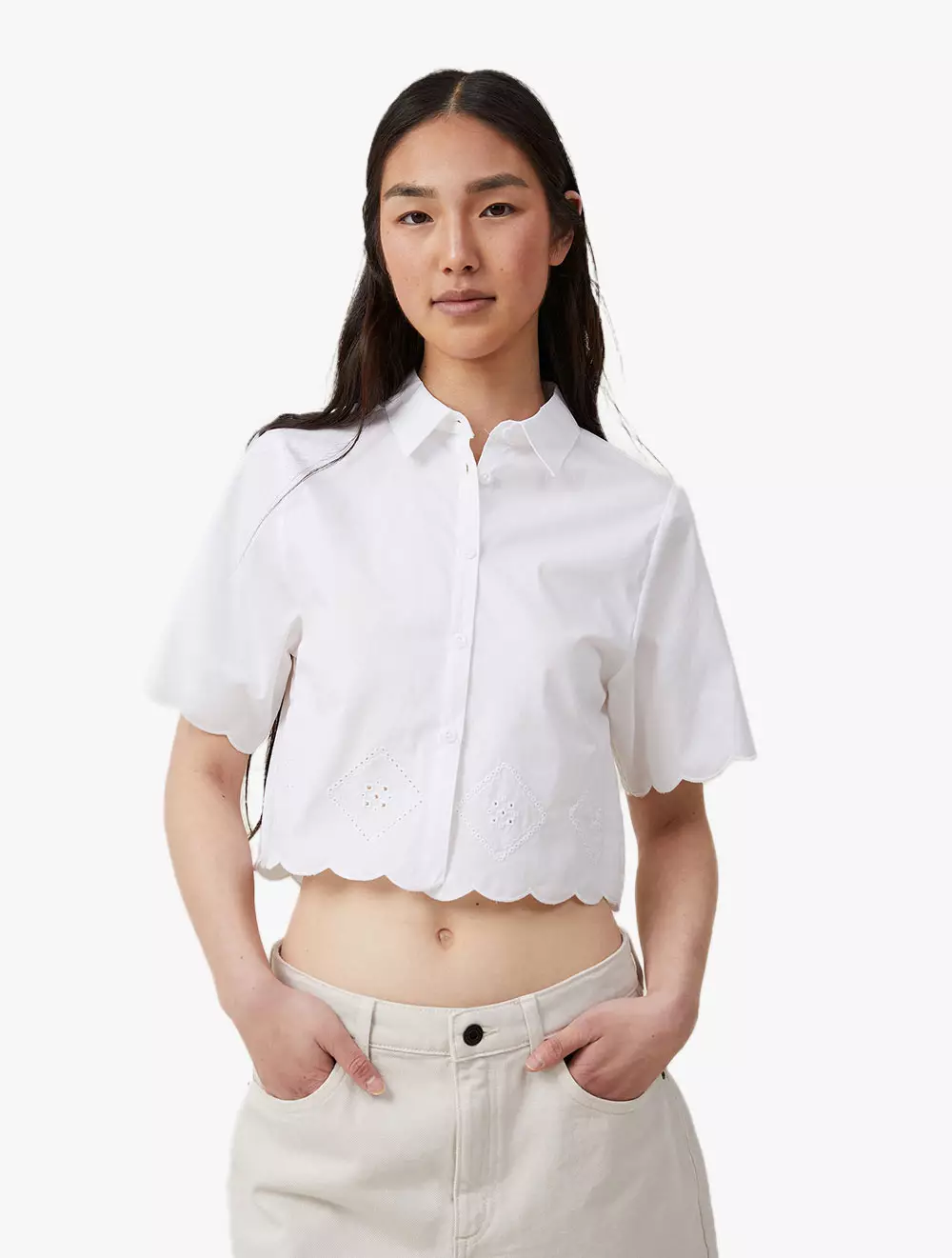 Larsie Tailored Linen Cropped Shirt