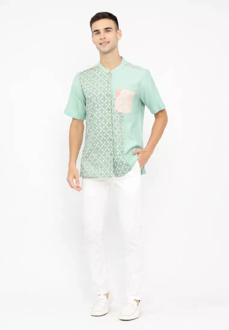 Kemeja Batik Sodia Sage Green