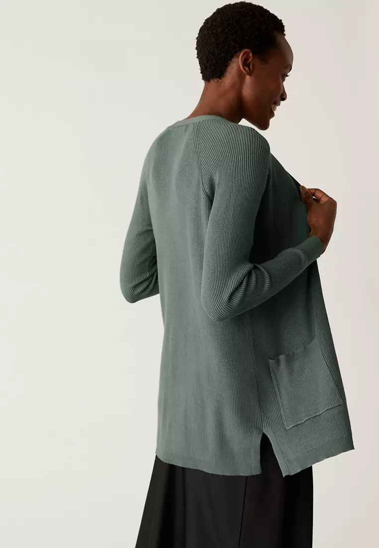 Ribbed Edge to Edge Longline Cardigan