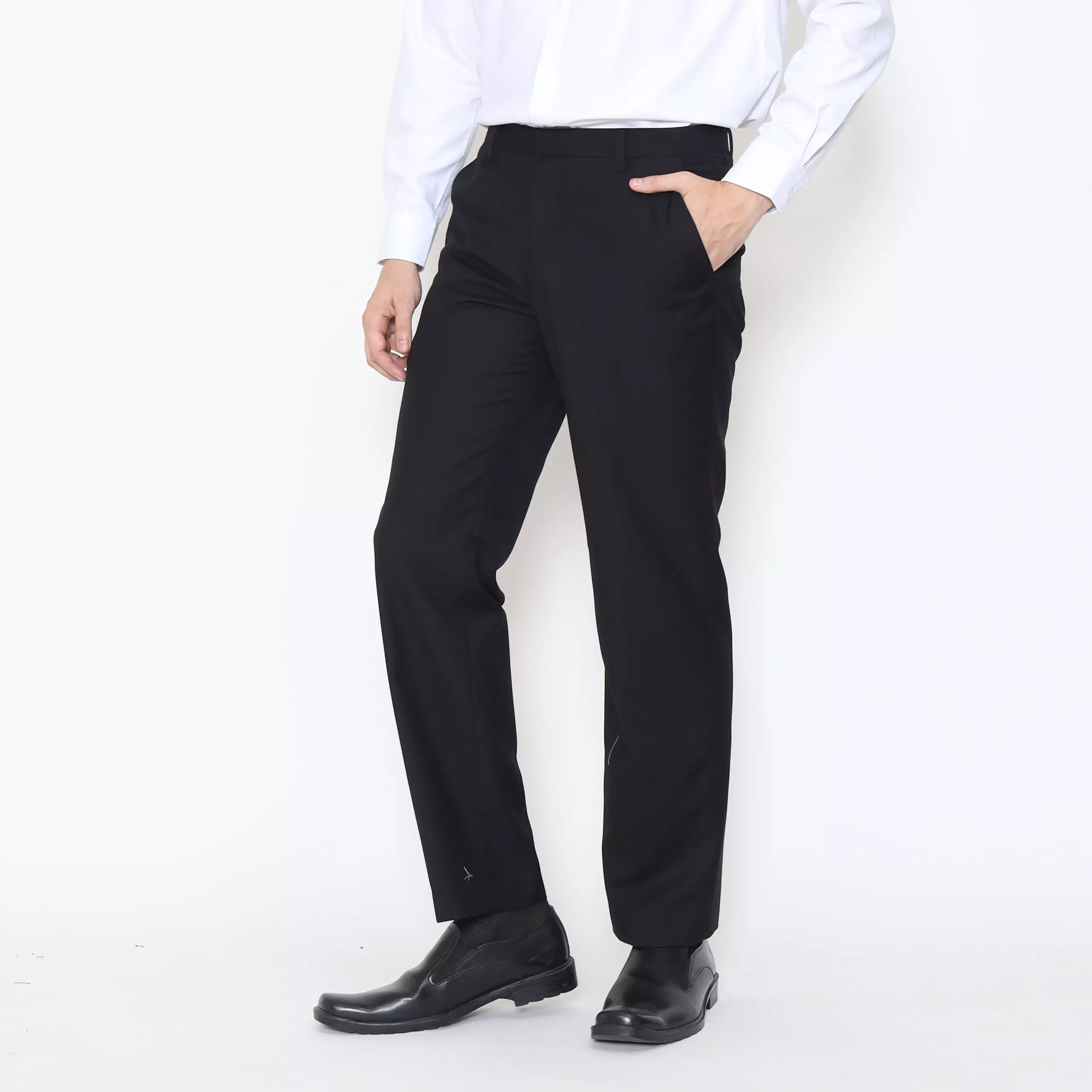 Lawell Celana Panjang Pria Formal Kerja Regular Fit Hitam - Formal Long Pants Black | RUPERT-R