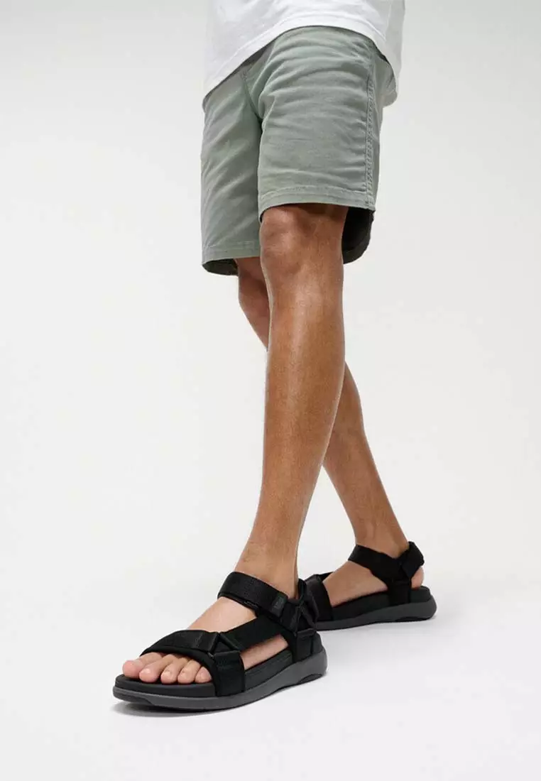 FitFlop F-MODE Go Mens Adjustable Webbing Back-Strap Sandals - Black Mix (IW6-231)