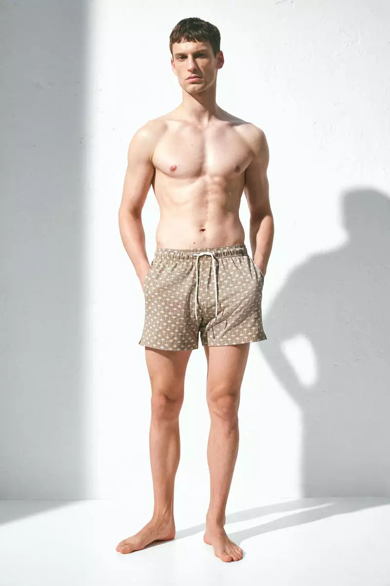 Seersucker swim shorts