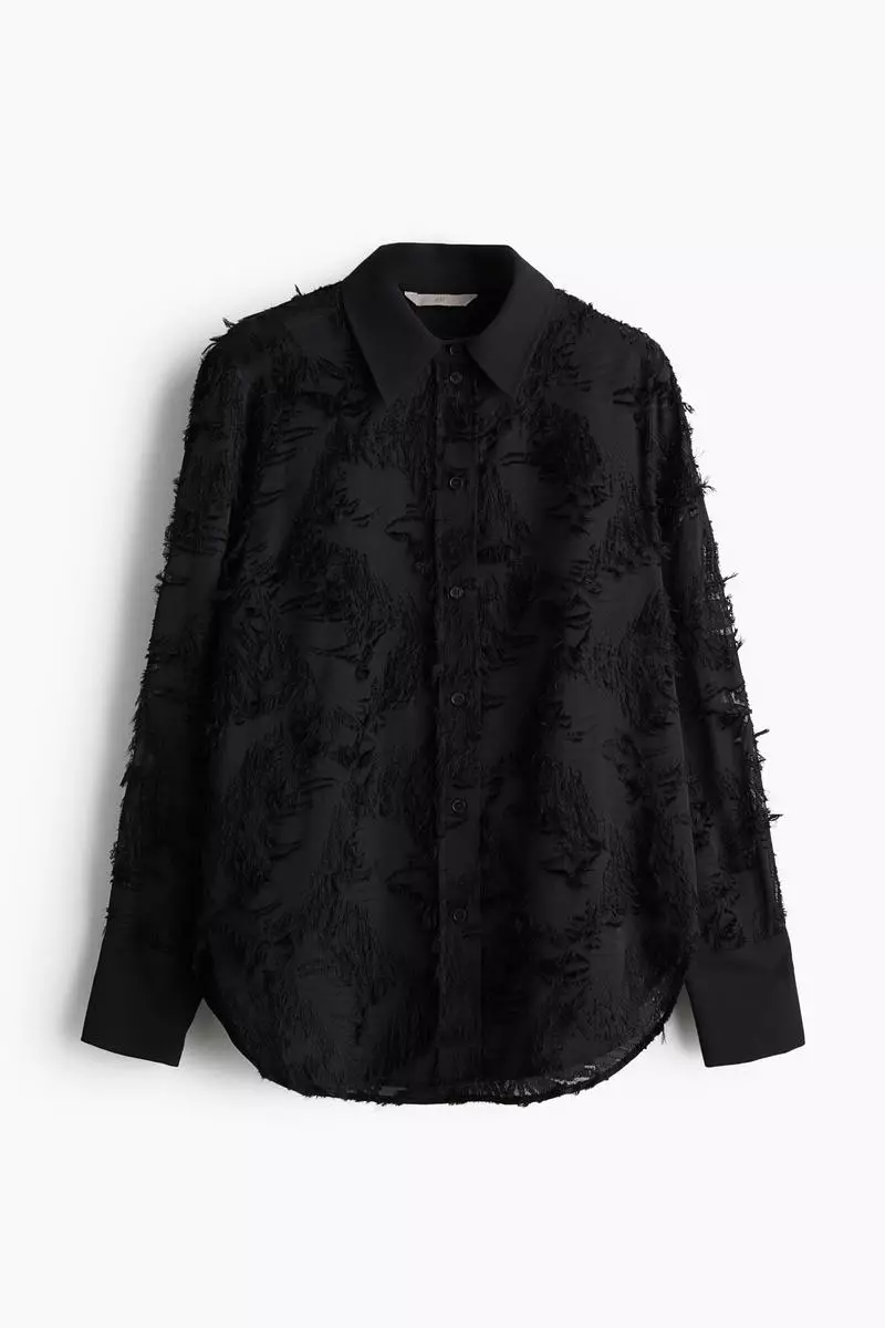 Textured-weave shirt