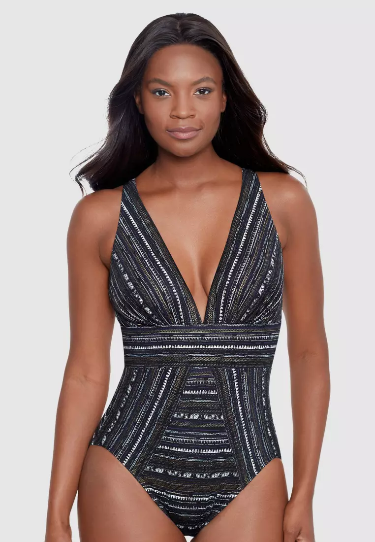 Black and shop silver swimsuit