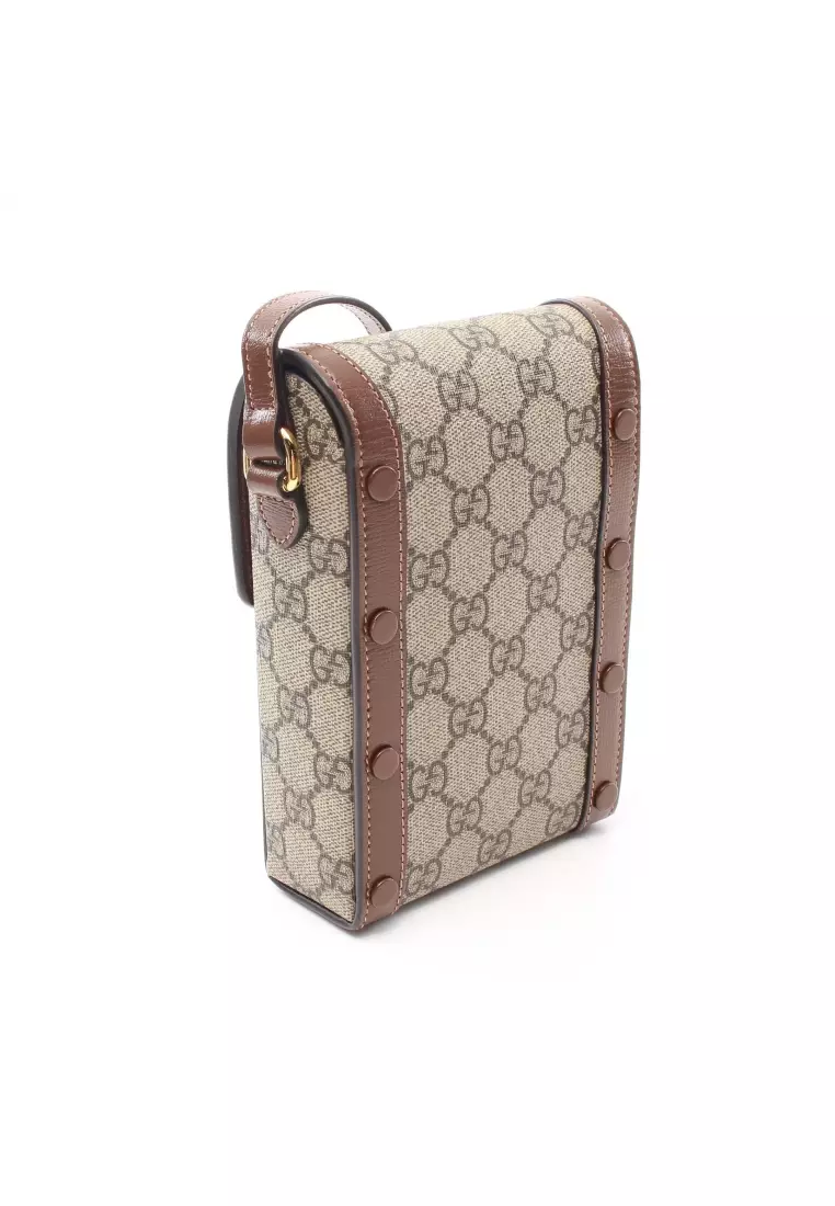 Horsebit 1955 Mini GG Canvas Shoulder Bag in Brown - Gucci