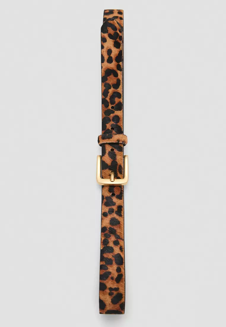 Animal Print Leather Belt
