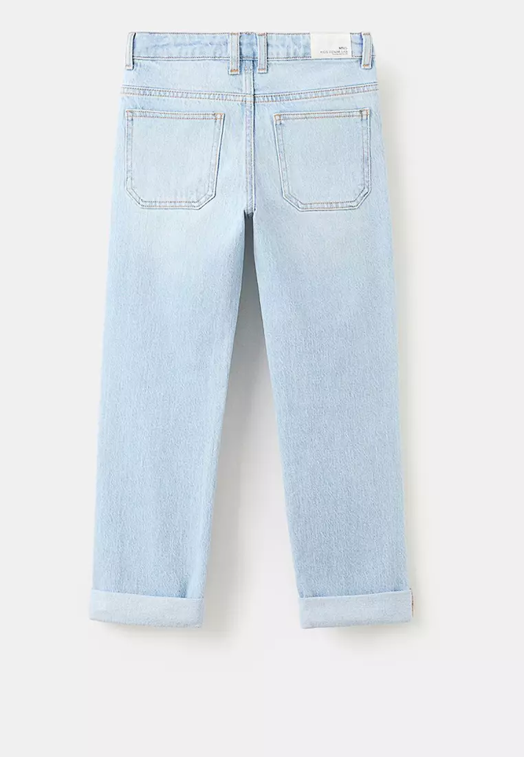 Turned-Up Straight Jeans
