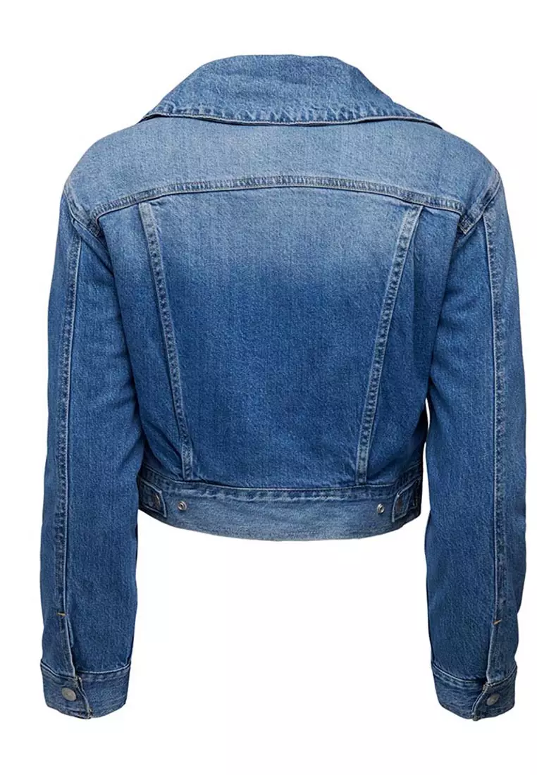 Levi's®  Warm 系列毛領短版牛仔外套 |女裝