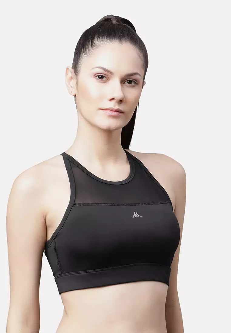 Black Breathable Yoga Training Padded Sports Bra