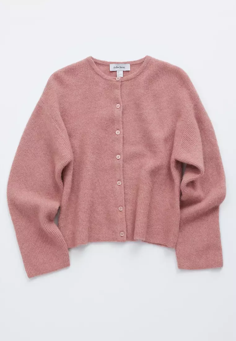Alpaca-Blend Knitted Cardigan