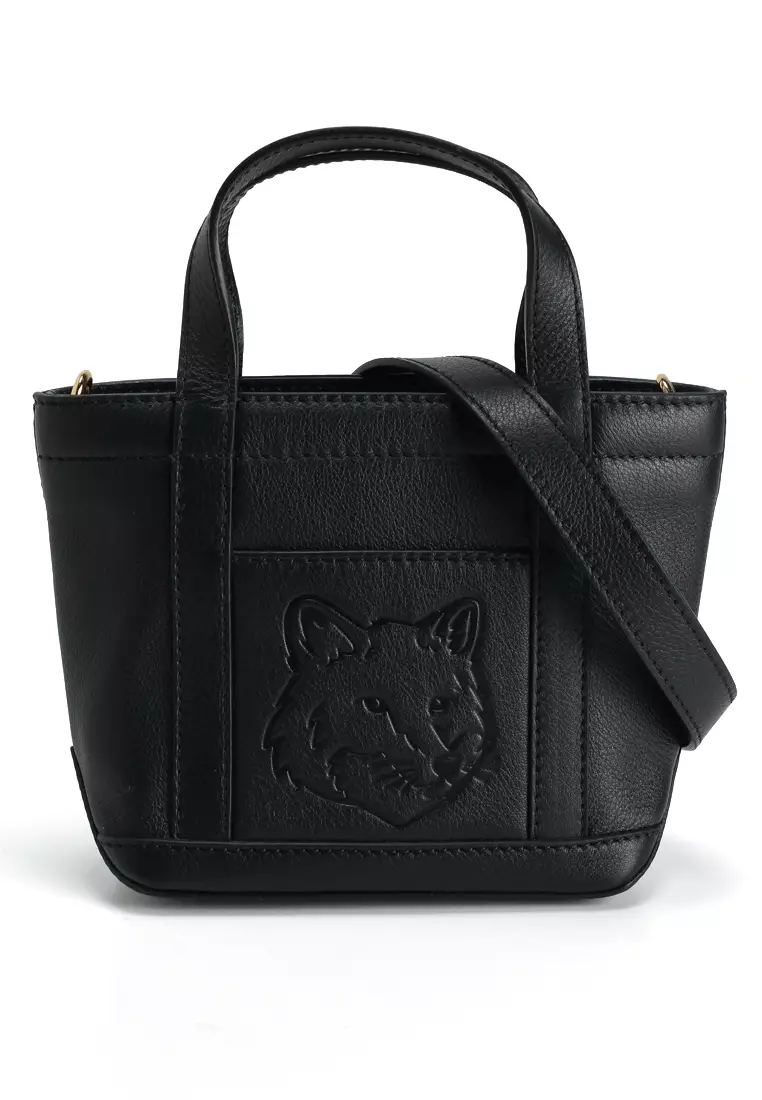 Fox Head Leather Mini Tote Bag
