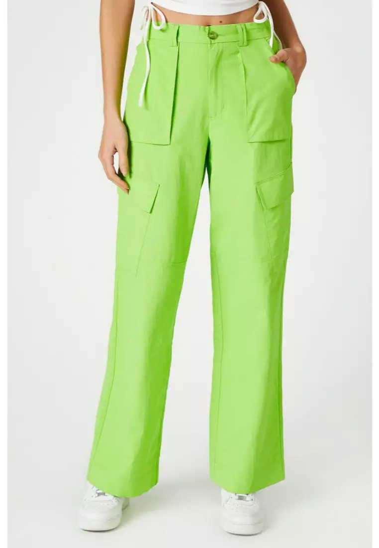 Casual Capri Pants With Pleated Tab Detail