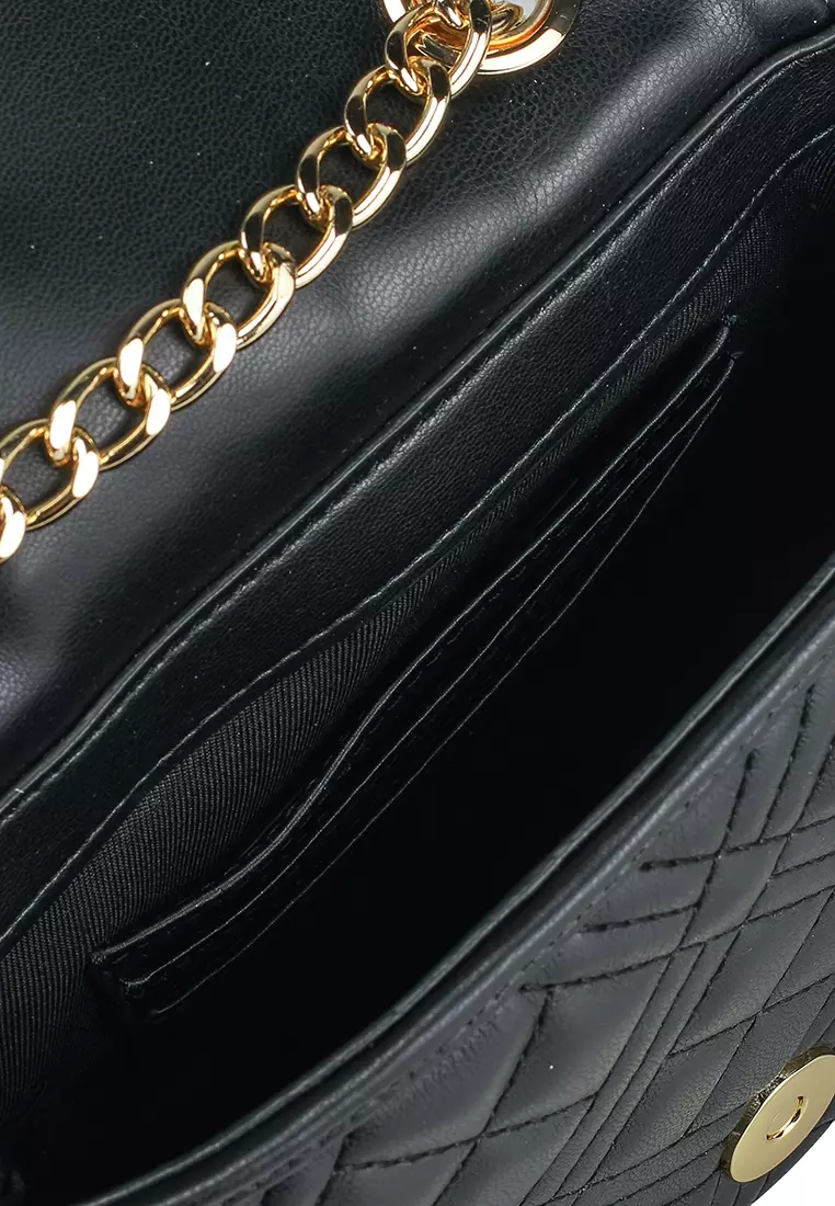Logo Quilted Chain Crossbody Bag (tr)