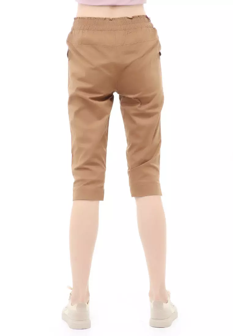 Madoc Short Pants Celana Pendek Kasual Wanita 3/4 Street Material Cotton ORGINAL - Mocca