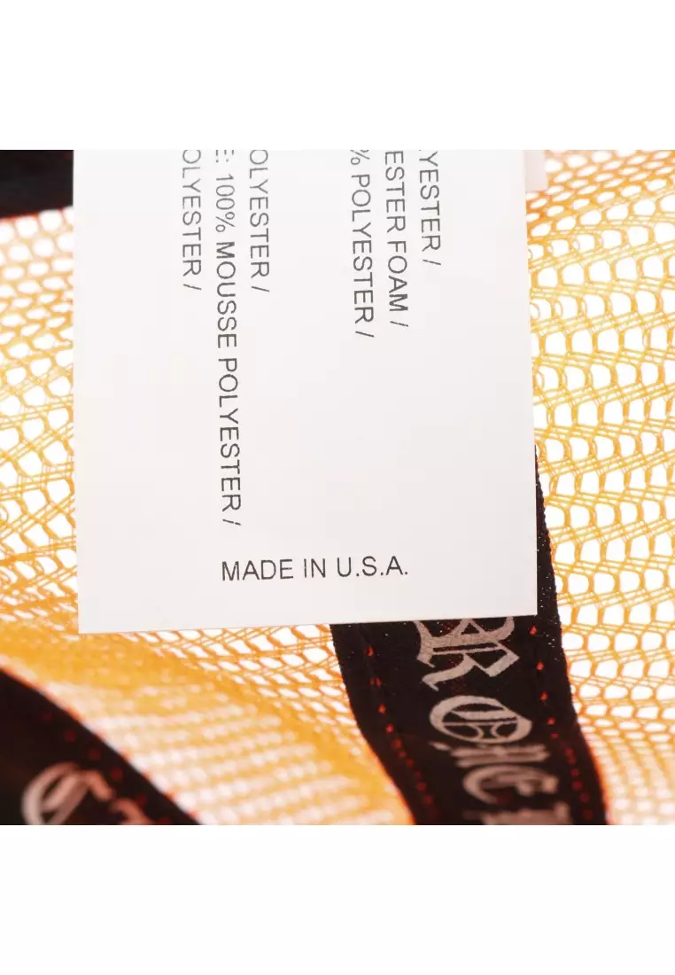 Pre-Loved Chrome Hearts tracker Cemetery cross patch cap orange white Neon color