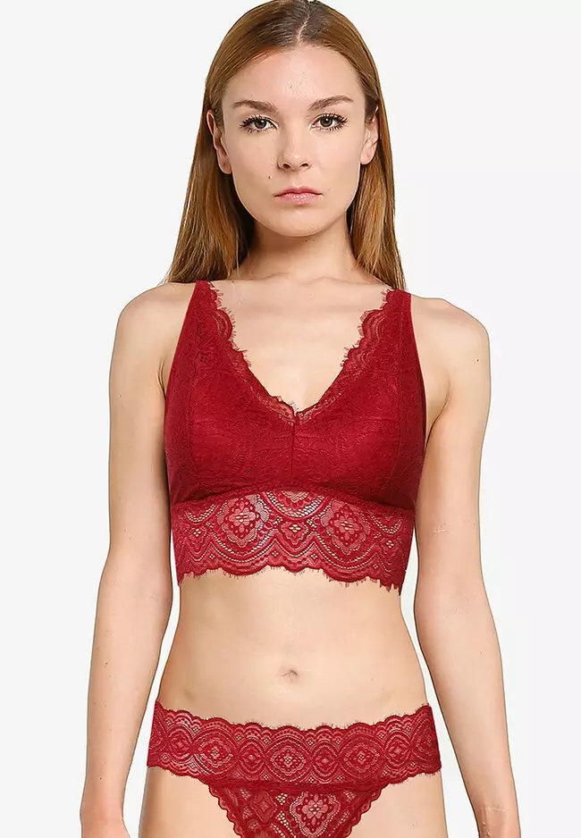 Buy Hollister Gilly Hicks Curvy Lace Triangle Longline Bralette 2024 Online