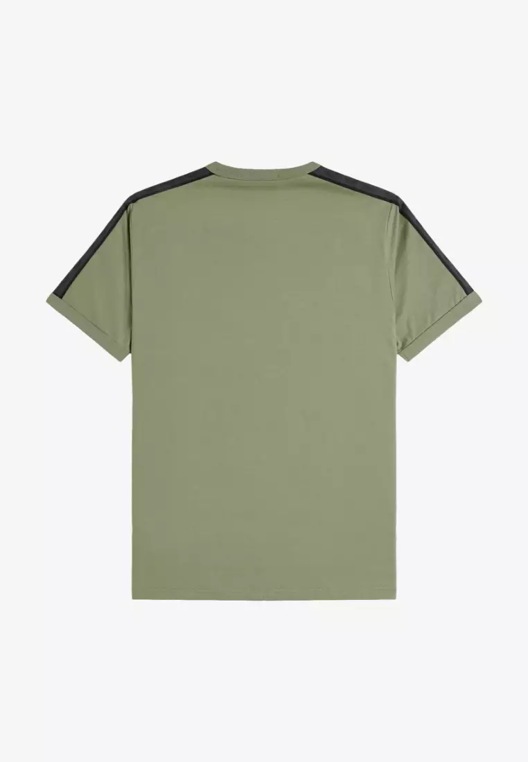 Fred Perry M4613 Contrast Tape Ringer T-Shirt (Olive / Anchor Grey)