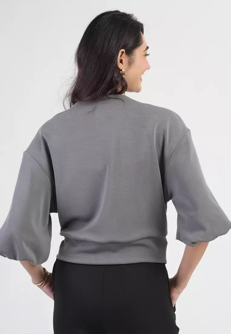 Lunavelle Dolman Sleeve Zip-Up Knit Jacket