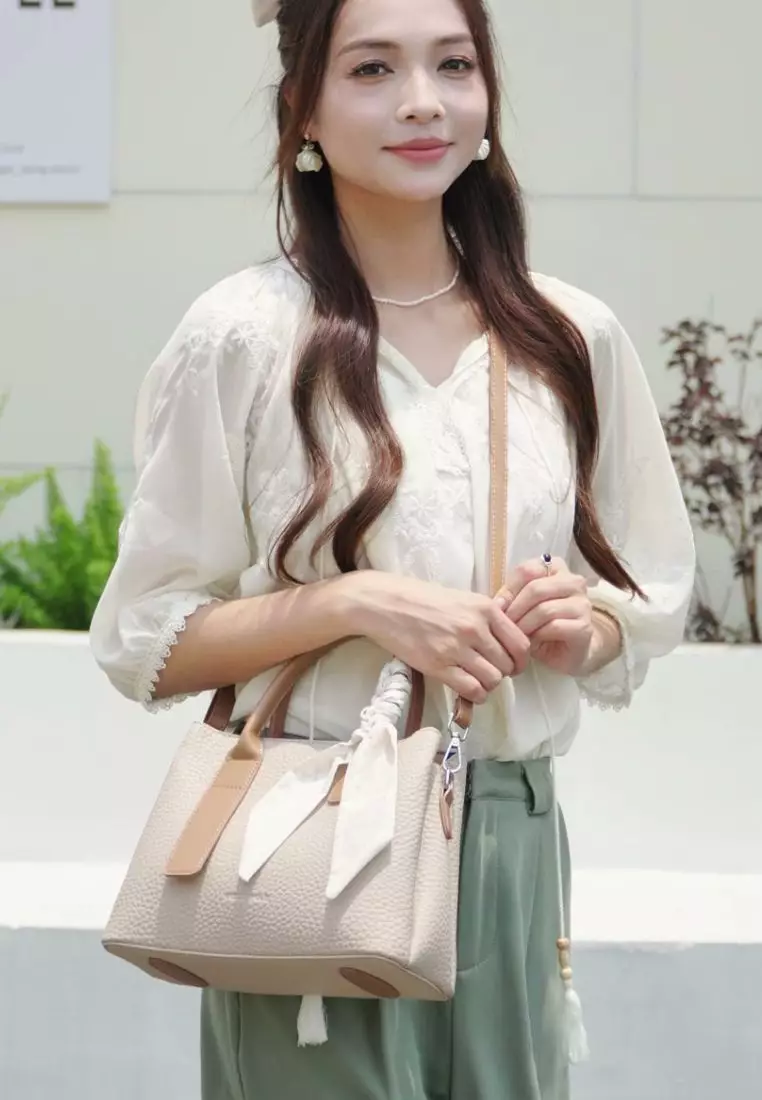 Women's Top Handle Bag / Sling Bag / Crossbody Bag - Grey