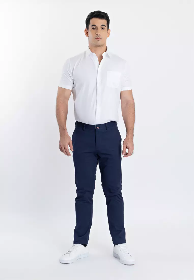 Slim Fit Chino Pants With Pocket Trim