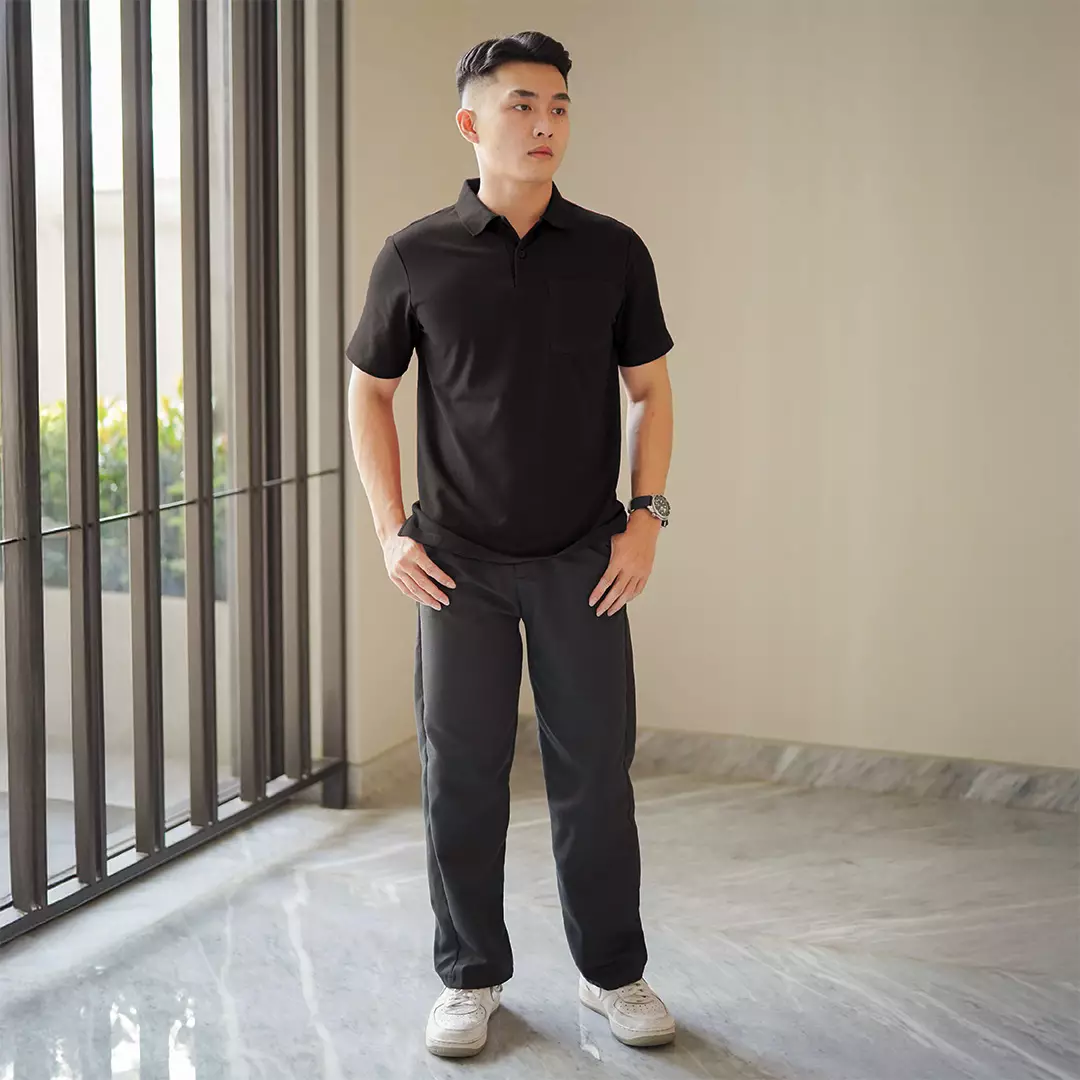 Kale PARKER BLACK / Polo Shirt Reguler Fit / Kaos Polo Pria / Kaos Pria / Kaos Kerah