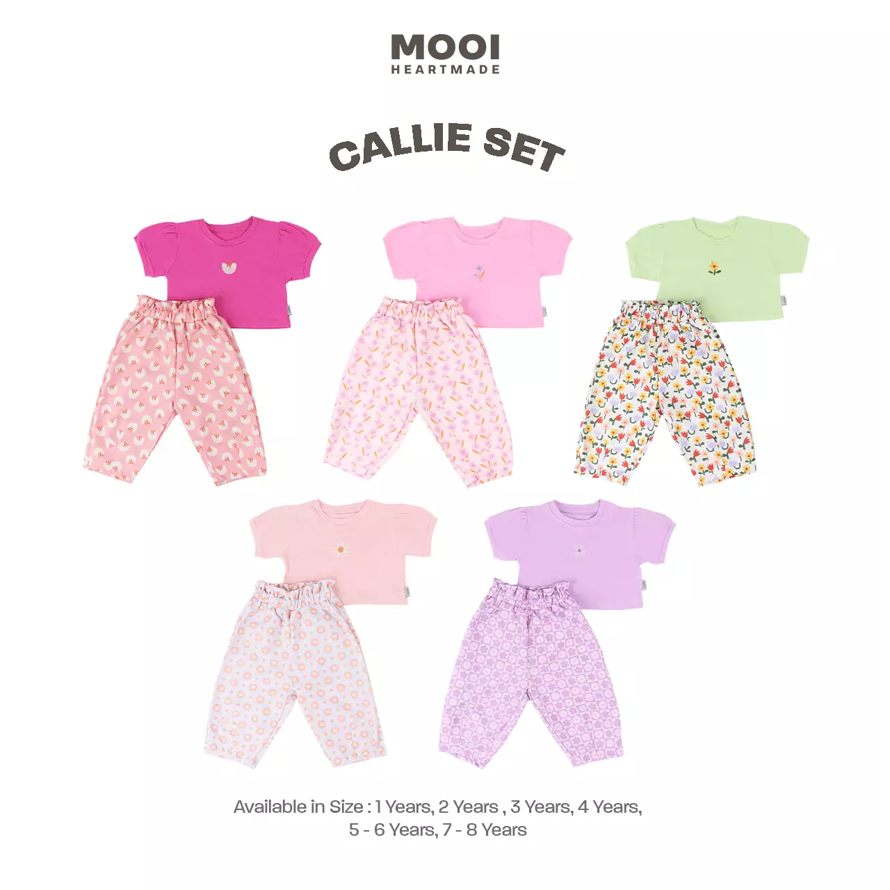 Mooi Setelan Anak Perempuan Callie Set - Fushia
