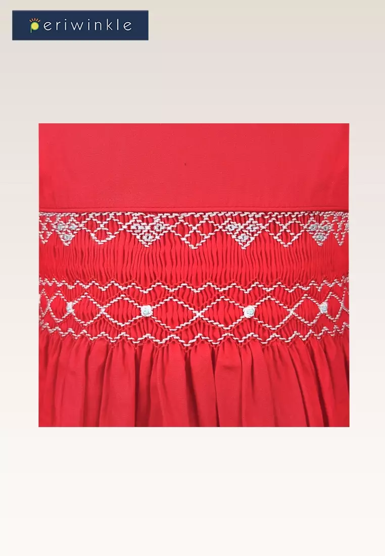 Soleil Baby Girls Red Smocked Dress