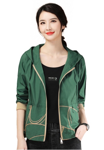 A-IN GIRLS green Green Casual Hooded Jacket 0F0C2AA0A22E78GS_1