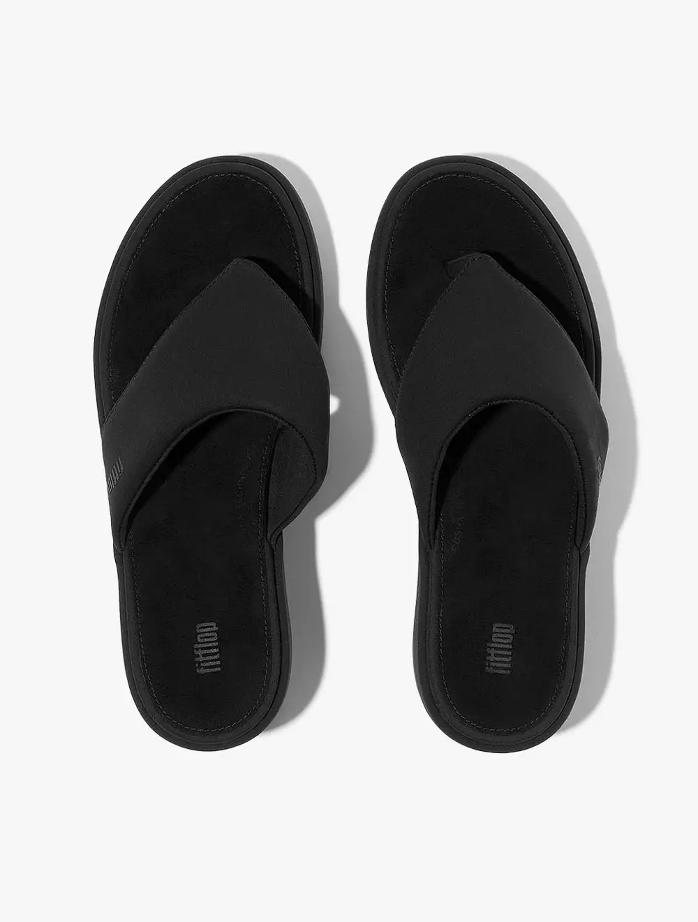 Fitflop Platfforms Wedge Toe-Post SandalsAll Black