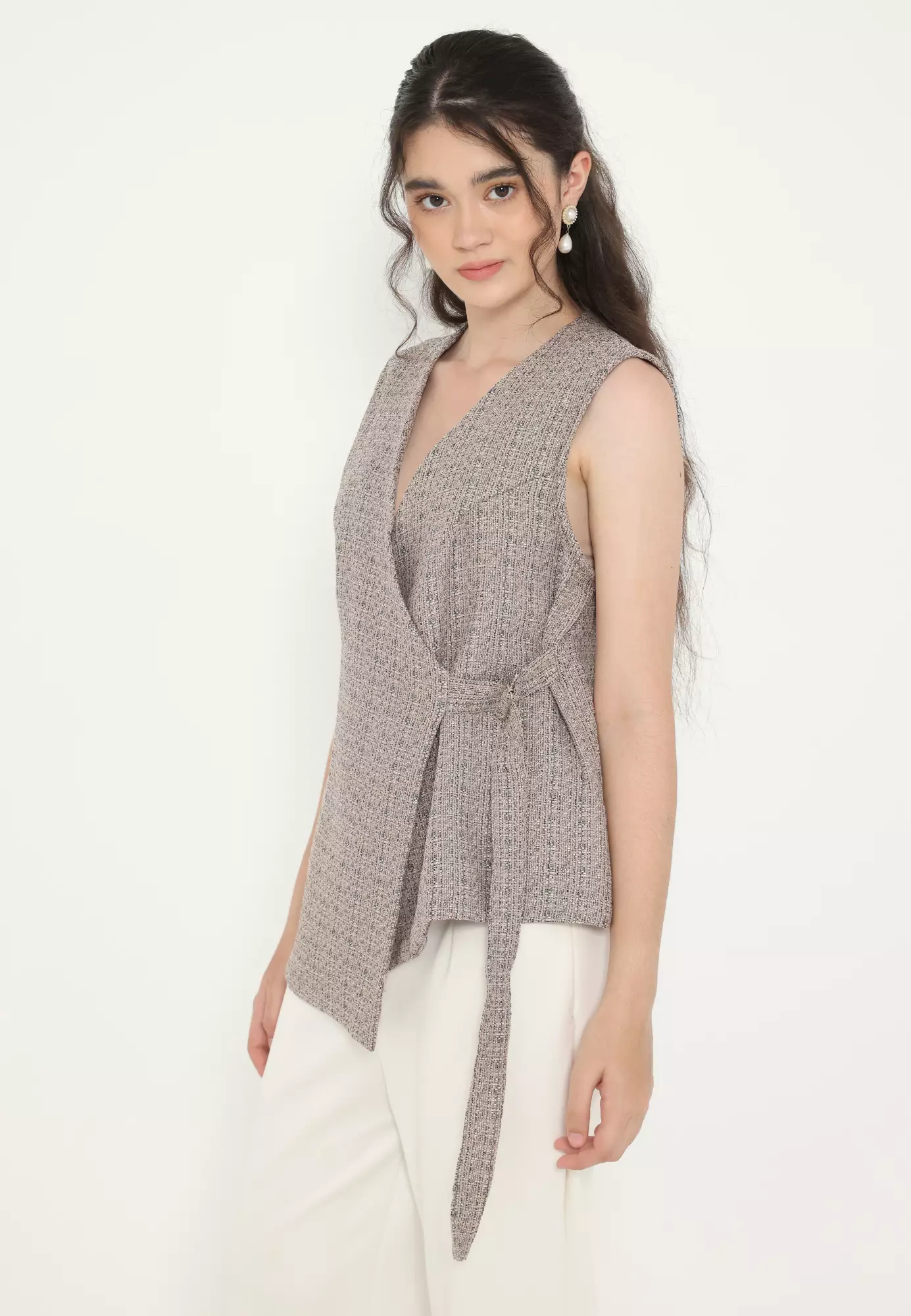 Ocean Rust Vest In Baby Blue And Brown By Brilliant Girl Warna COKLAT