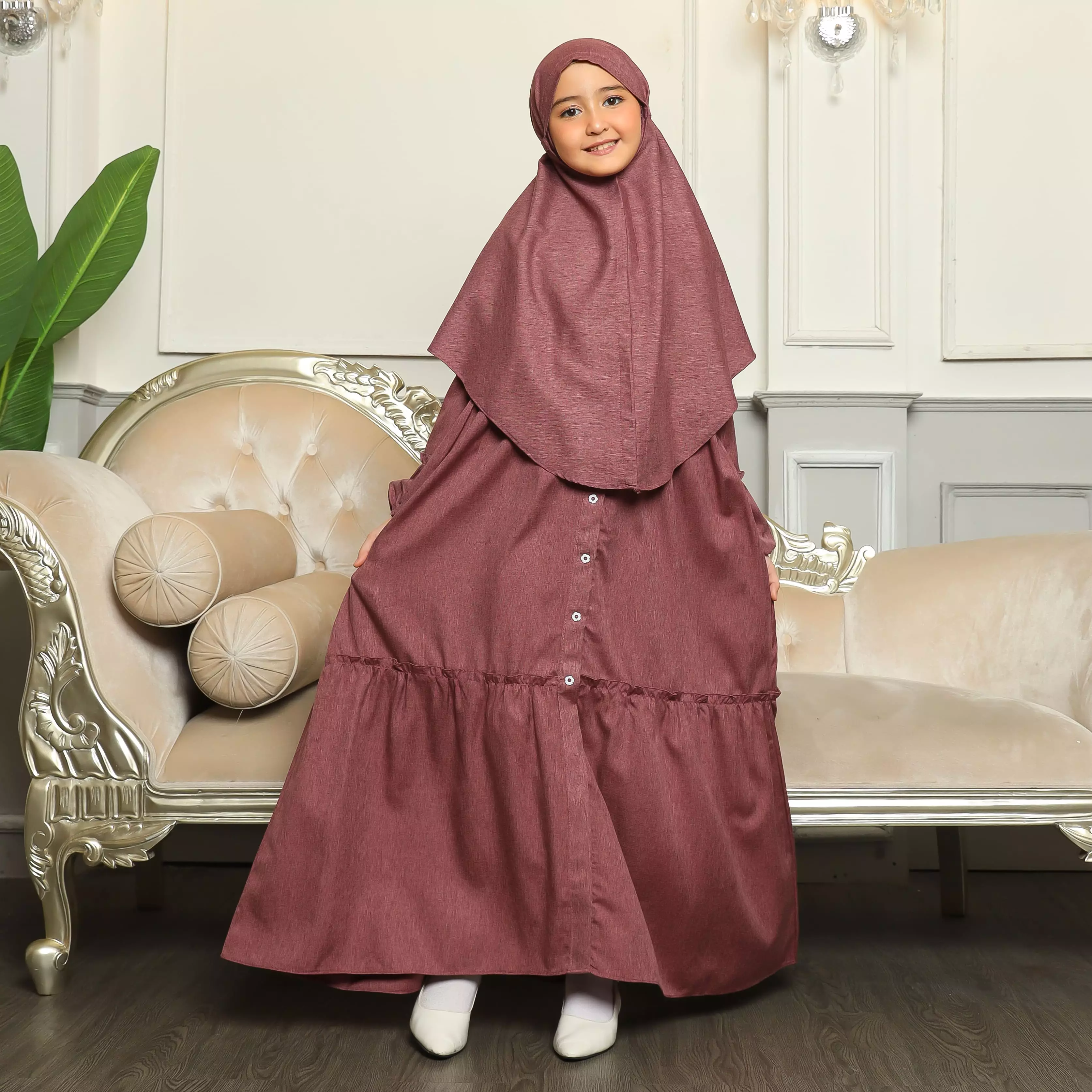 Gamis Sarimbit Anak GA 04 Burgundy
