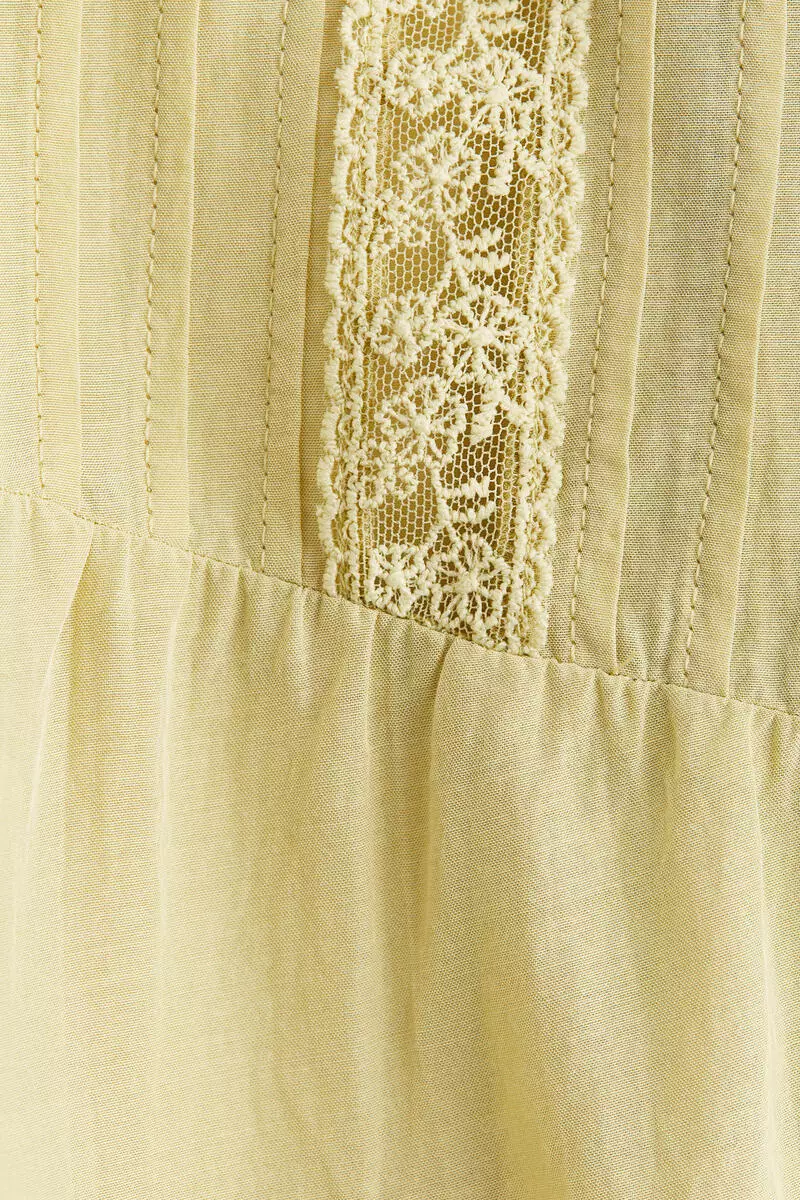 Lace-inset blouse