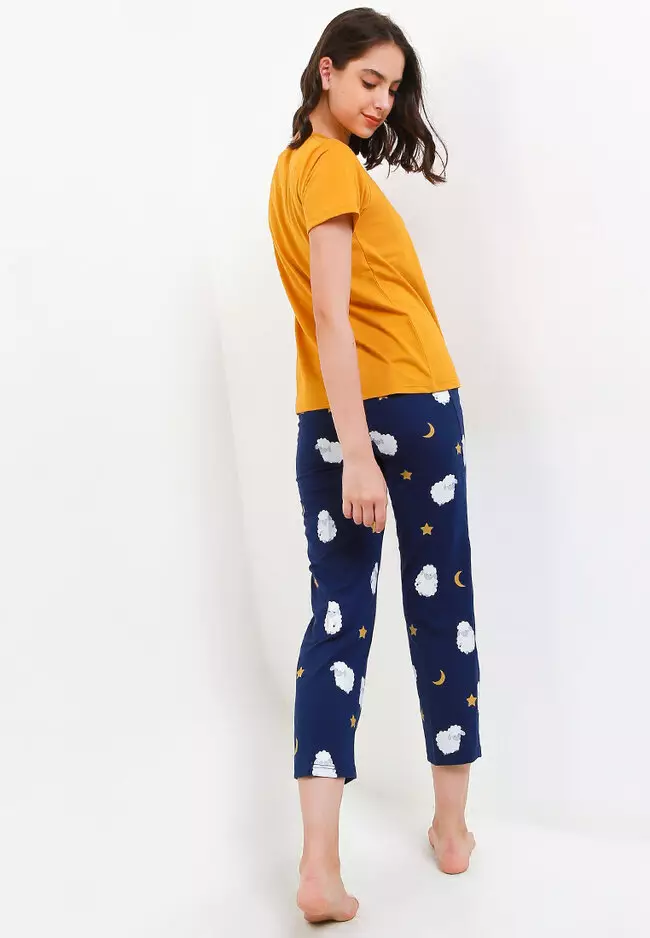 Pyjama Short Sleeve Long Pants Sleepwear