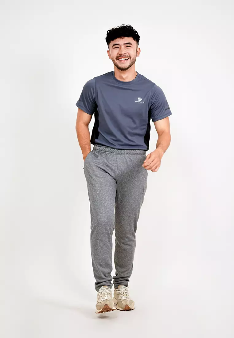 Tiento Setelan Olahraga Kaos Lari Dry Fit Lengan Pendek Baju Running Celana Panjang Training Gym Fitness Sport Extra Lite