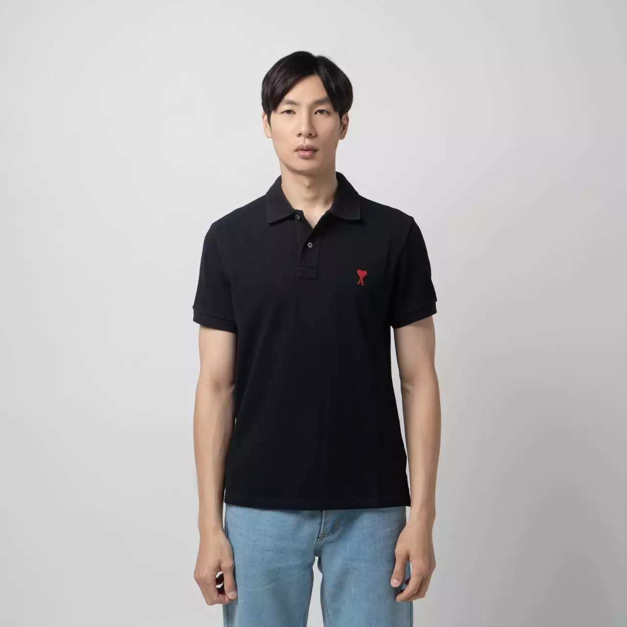 Red Ami De Coeur Polo Shirt Black