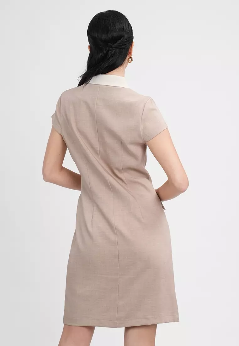 Nina Double-Breasted Collared Sheath Dress