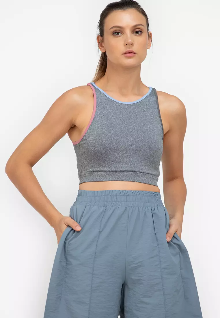 Is That The New Contrast Binding Racer Back Sports Bra & Shorts