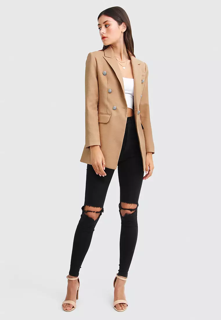 Princess Polina Textured Weave Blazer