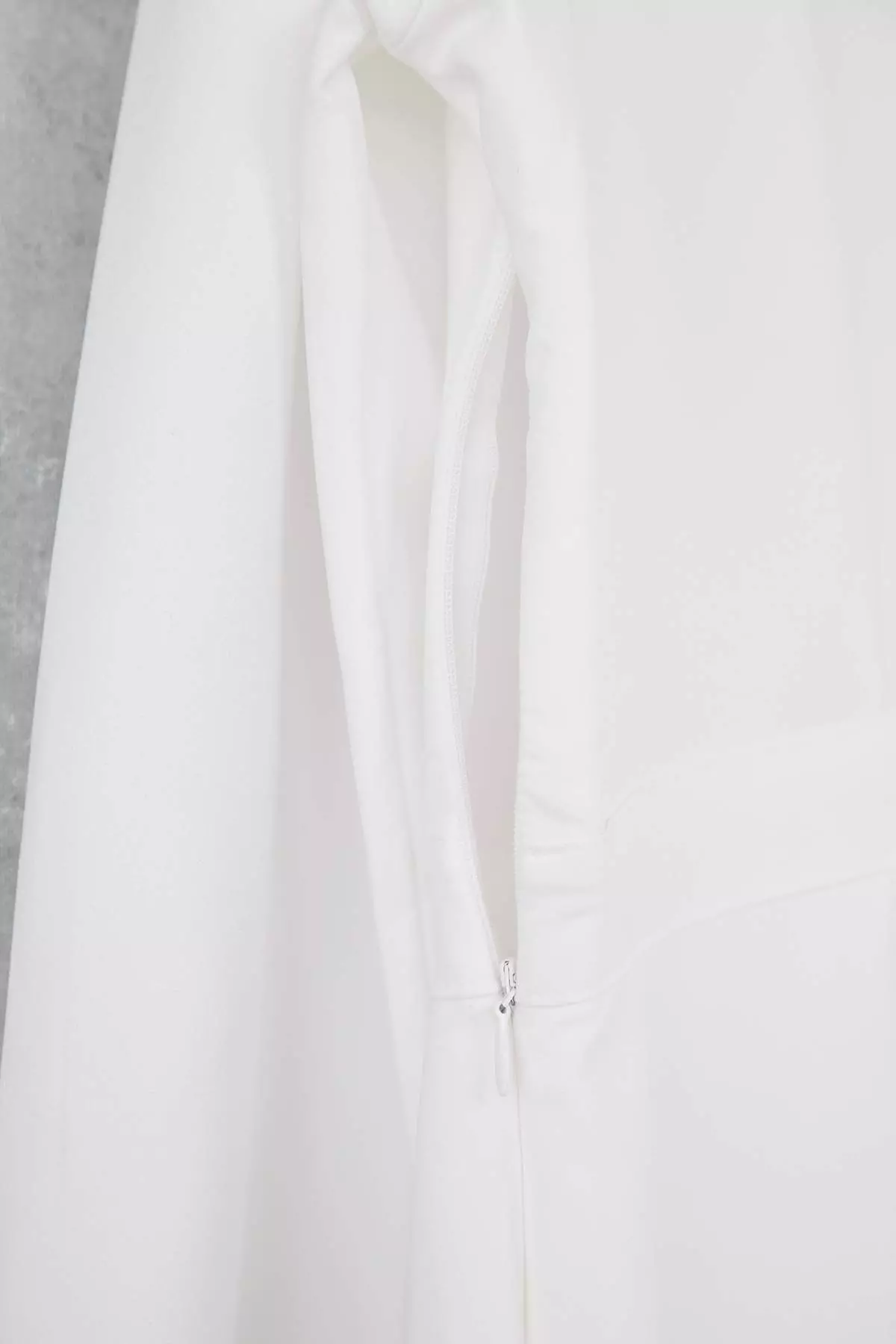 Ecru Plus Size Unlined Three Quarter Sleeve Mini Woven Jacket Dress