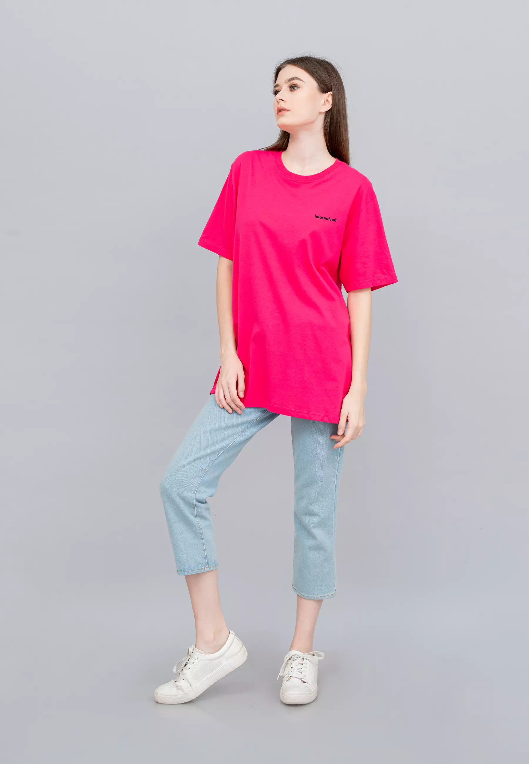 Houseofcuff T-shirt Kaos Polos Pendek Pink Fanta Wanita Size S-4XL