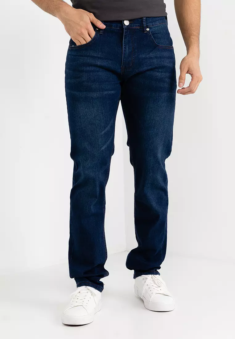 RRJ Basic Denim Pants for Men Skinny Fitting Mid Rise Trendy fashion C –  Rough Rider Jeans