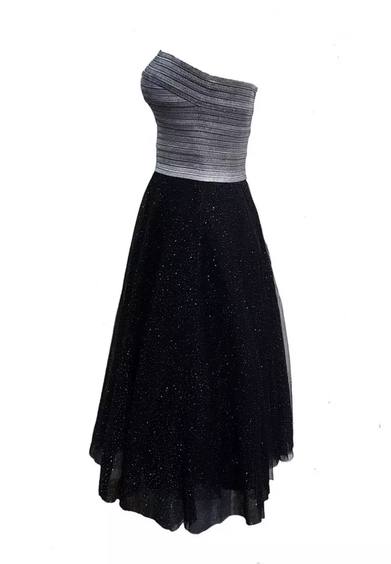 Romantic Shiny Elasticband Glitter Tulle Short Dress