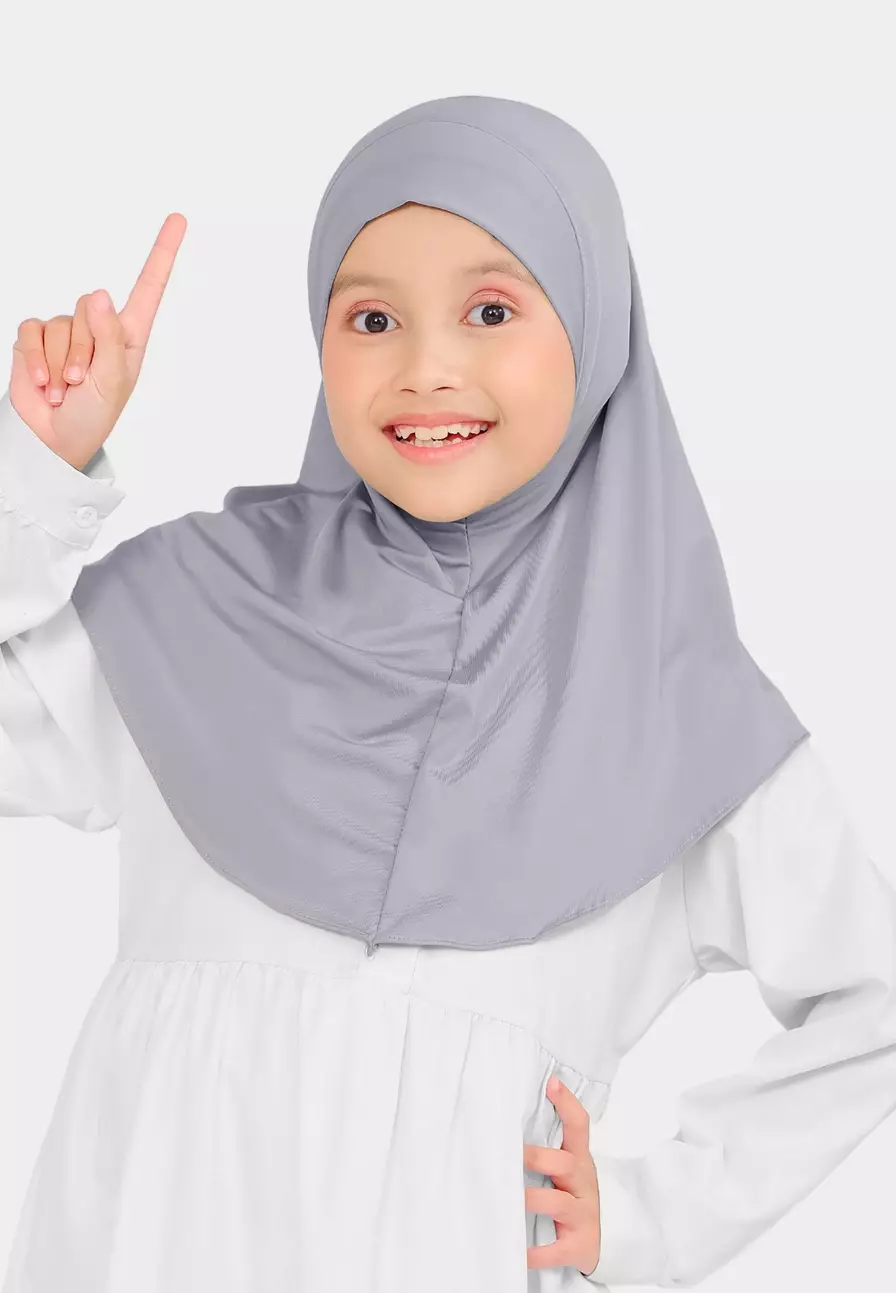 Cotton Bee - Atiyah Bergo Anak | Hijab Instan Anak - Purple Heater - S