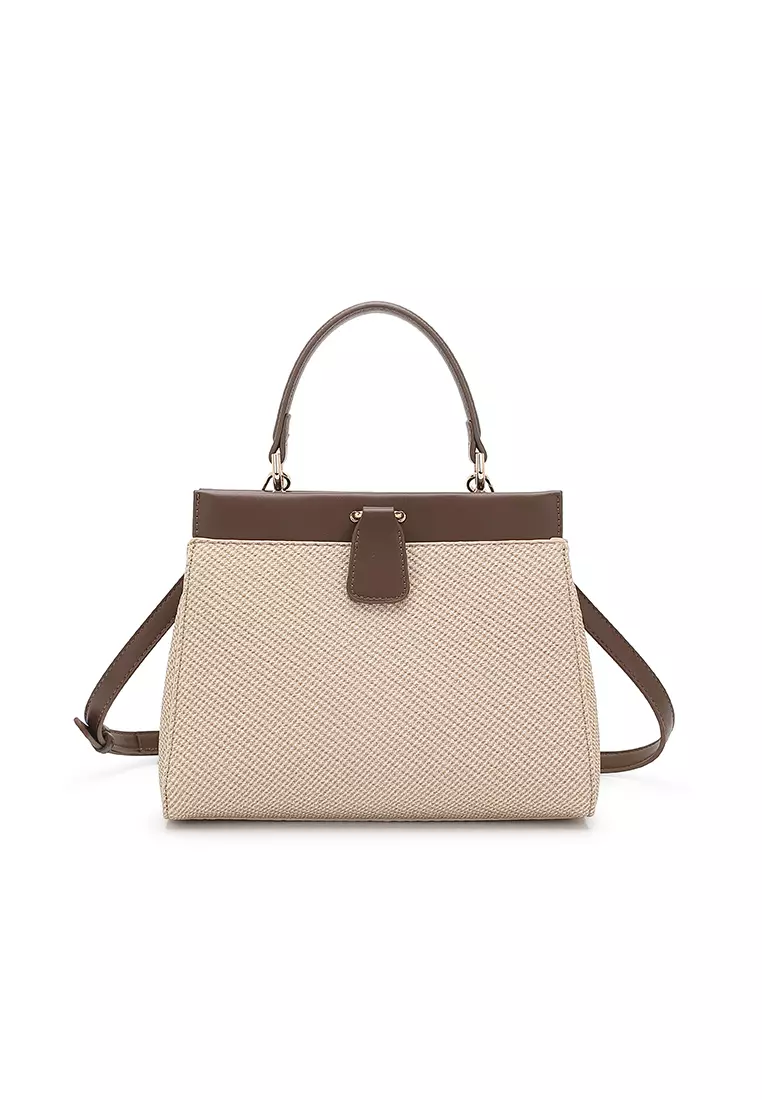 Women's Top Handle Bag / Sling Bag / Crossbody Bag / Shoulder Bag - Khaki / Coffee